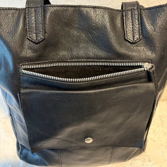 DAY & MOOD ANTHROPOLOGY Tote Leather Blk Oversized Witchy Slouchy Goth Grunge - Picture 3 of 10